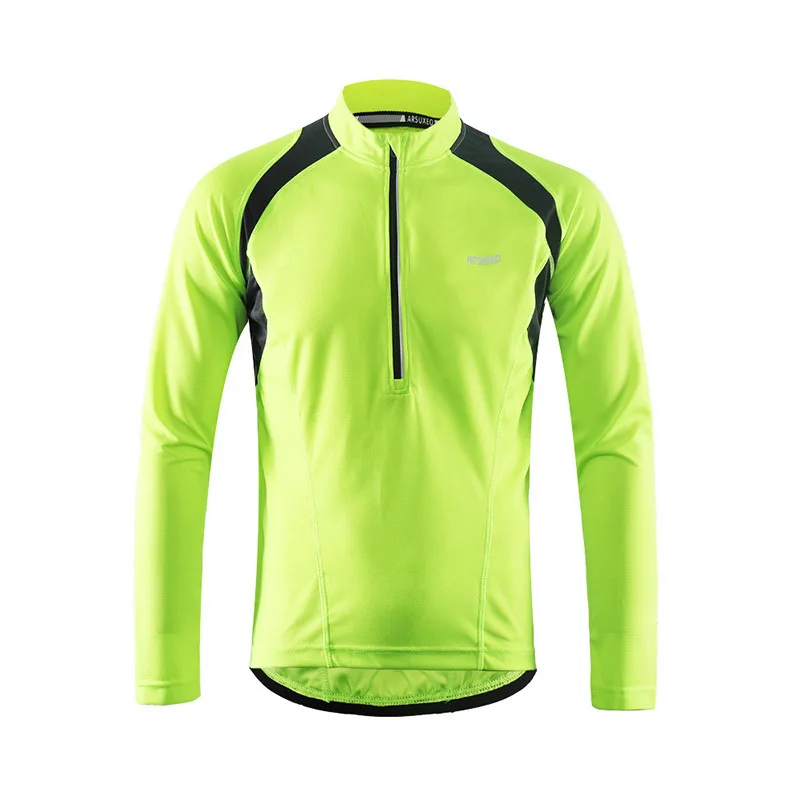Aisuo semi-zipper quick-drying breathable long-sleeved mountain bike riding suit 6031 Couple white, red green, gray