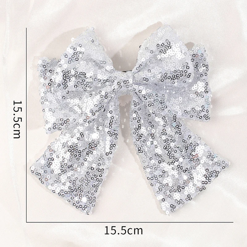 ncmama Big Bows Sequins Hair Clip For Women Fashion Girls Handmade Bowknot Hairpins Ladies Barrette Headwear Hair Accessories