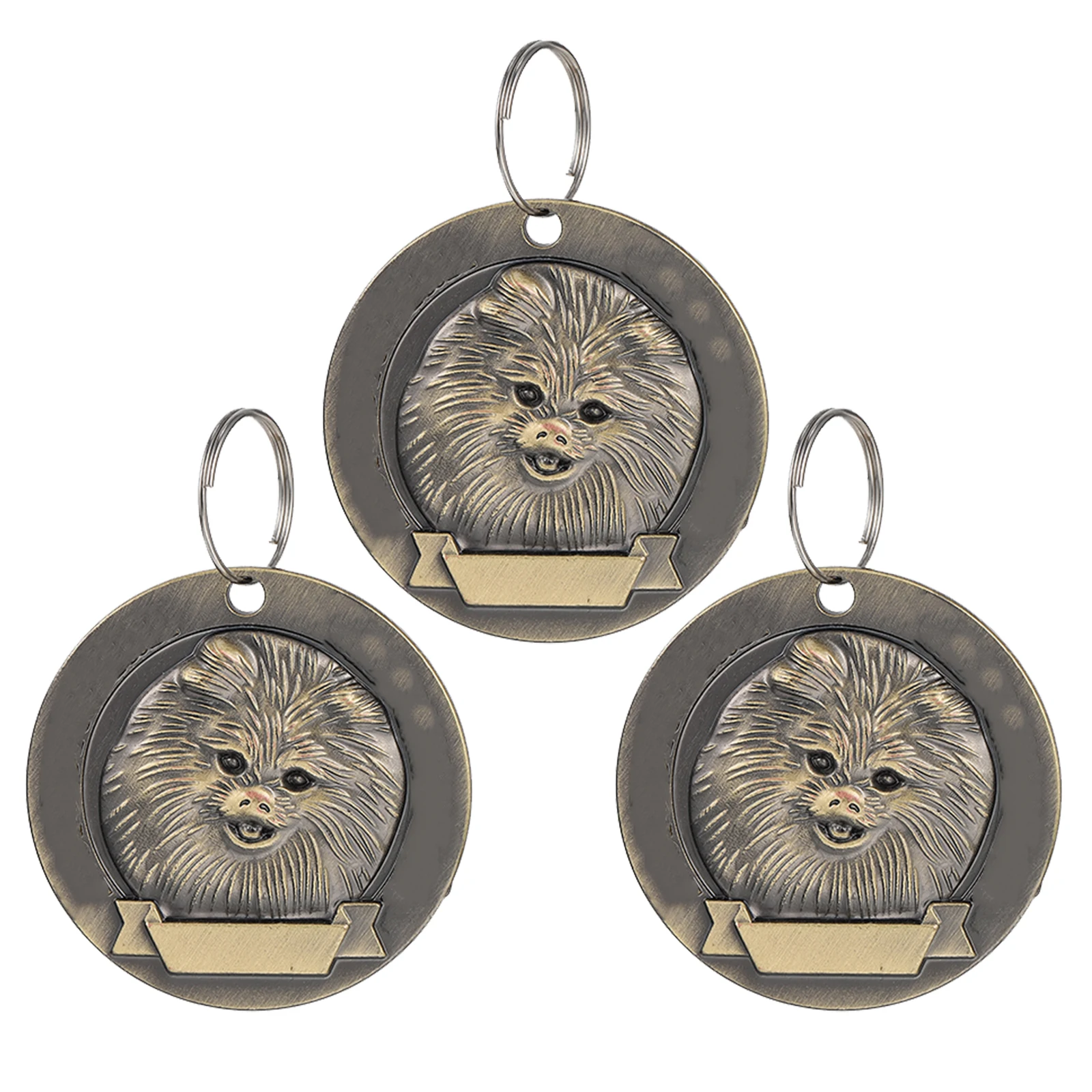 

3pcs ID Tag Dog Cards Zinc Alloy Wear Resistance Fall Resistance Personalized Pendent Decor Vintage Bronze Pet Tags Dog ID Tags