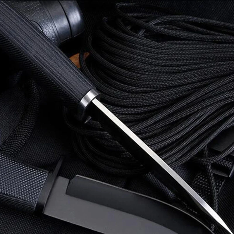 2025 جديد في الهواء الطلق التكتيكية الثابتة 440C شفرة فولاذية المطاط مقبض التخييم الصيد بقاء أدوات مستقيمة مع غمد النايلون