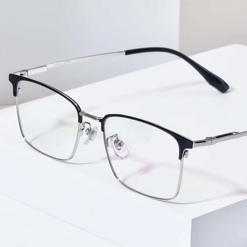 NIANZHEN Titanium Alloy Eyeglasses Frame Men New Square Brand Design Glasses Ultralight-Weight Eyewear Retro Spectacles 6013