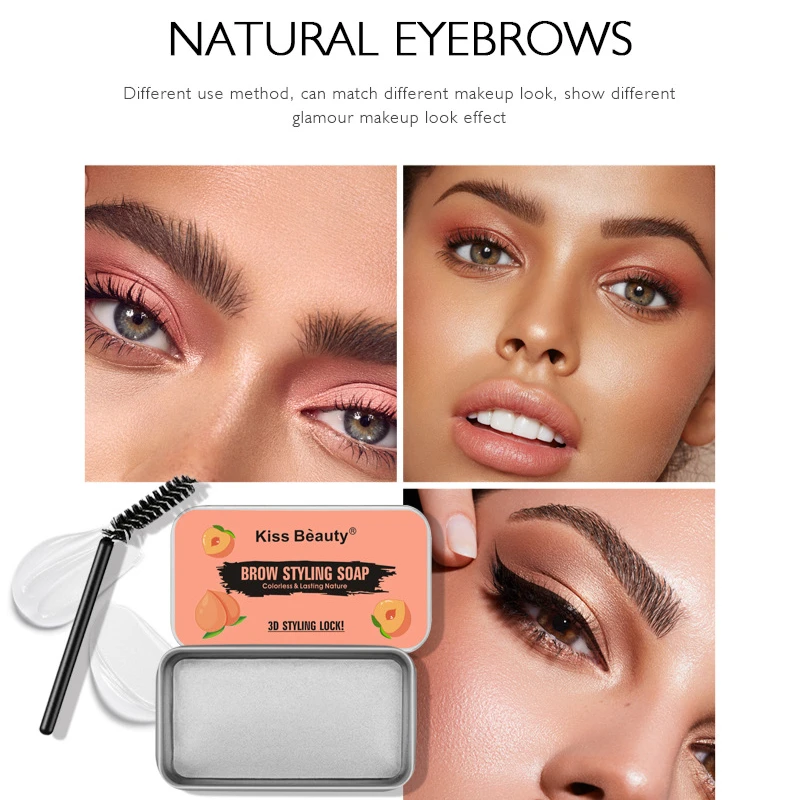 1 قطعة جل تصفيف الحواجب الحواجب الشمع نحت الصابون مقاوم للماء طويلة الأمد طويلة الأمد تصفيف الحاجب الطبيعي مع فرشاة الحاجب