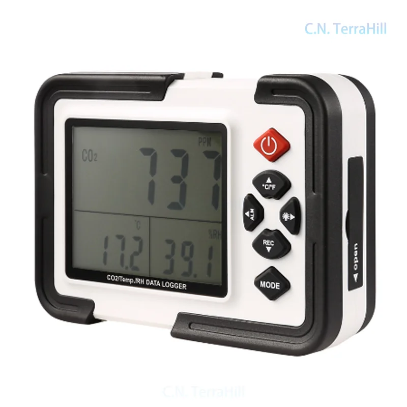 CO2 Detector Monitor with Over-limit Alarm for Air Quality Testing Home Office Classroom HT-2000