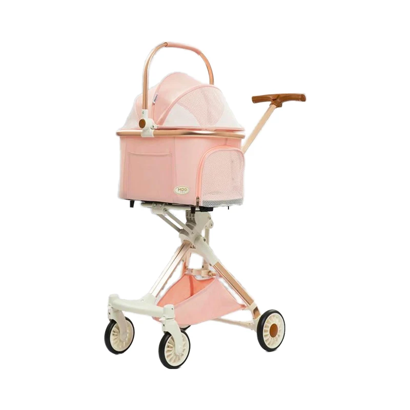 旅行用ペットトロリー 4輪 折りたたみ式 犬用ベビーカー トラベルバッグ 猫用カート キャリア 取り外し可能なペット子犬用ベビーカー