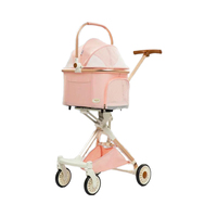 Pet Trolleys for Travelling 4 Wheels Foldable Dog Stroller Travel Bag Cat Cart Carrier Detachable Pet Puppy Stroller