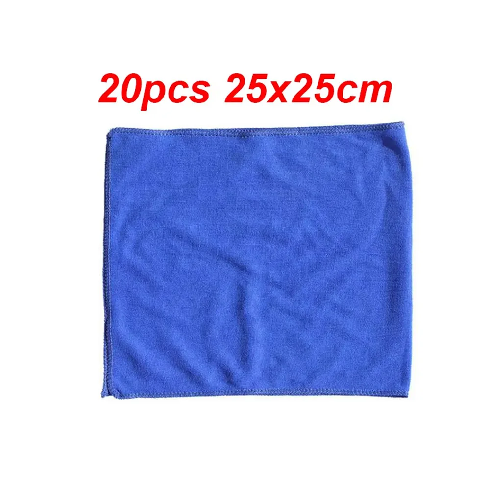 

20 шт. салфетки из микрофибры без царапин, полотенца для детализации автомобиля, 25x25 см, быстросохнущие