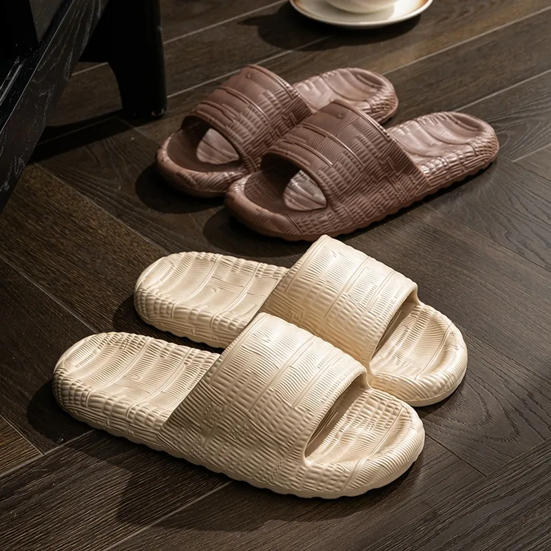 Summer Fashion Thick-bottomed Sandals, Women's Simple One-word Slippers EVA Material Men's Home Bathroom Outdoor Slippers