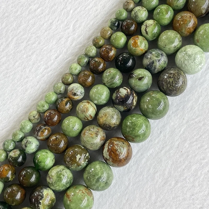 Natural Green Opal 4-12mm Green Column Rock Sun Stone Loose Bead Jewelry Making DIY Bracelet Necklace 15inch