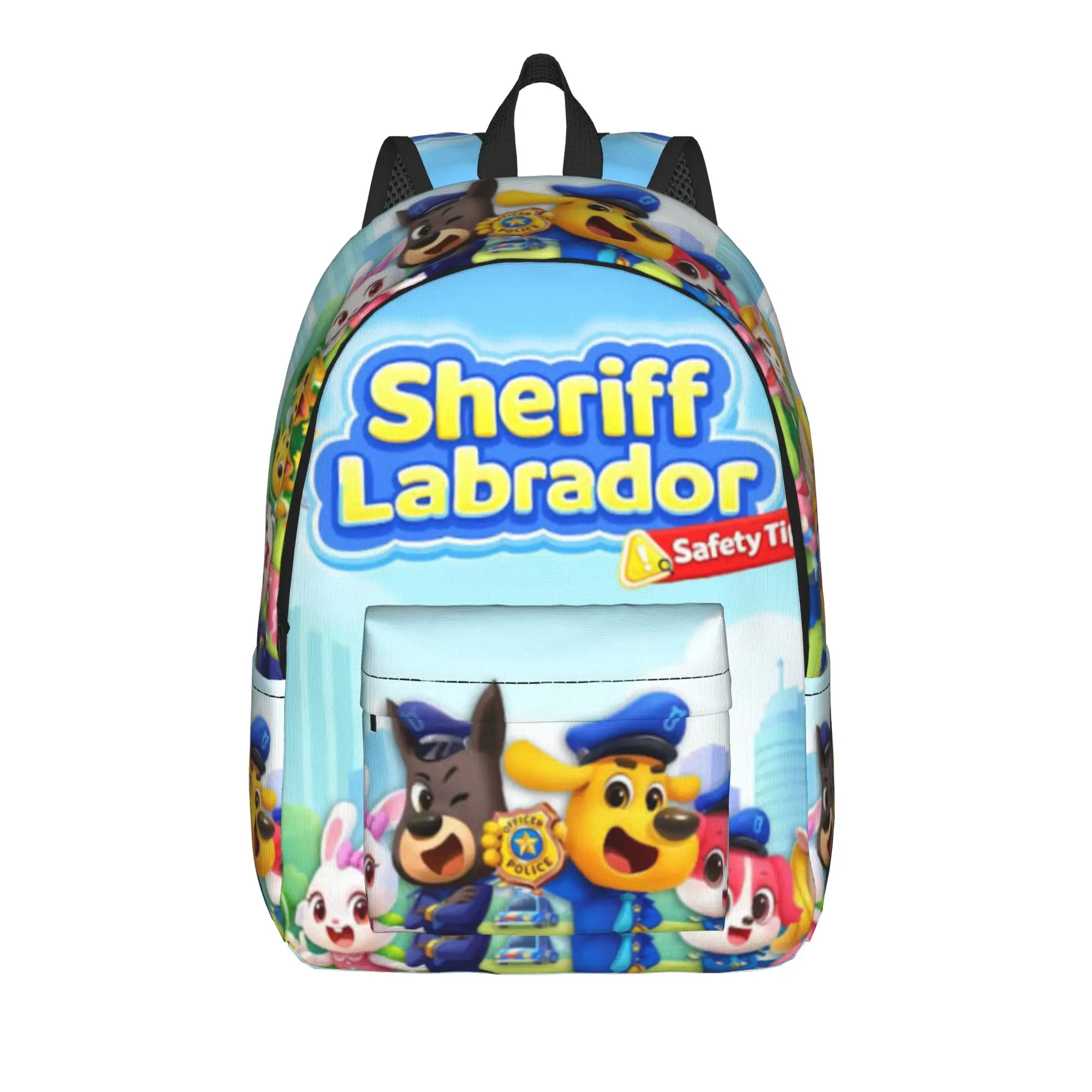 Safety Sheriff Labrador  Fashion Backpack Outdoor High School Business  Daypack for Men Women College Shoulder Bag