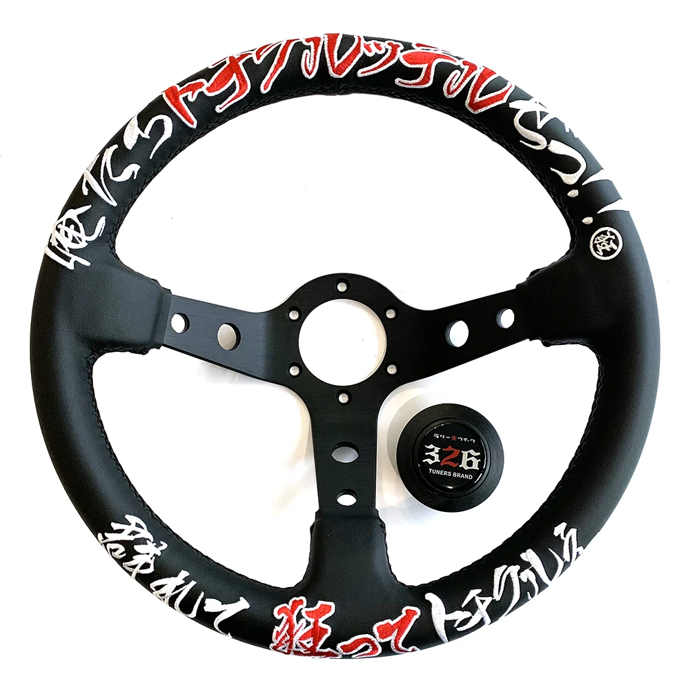 

Tiypeor 13Inch Drift Universal Racing Volantes JDM 326 Power Leather Car Steering Wheel