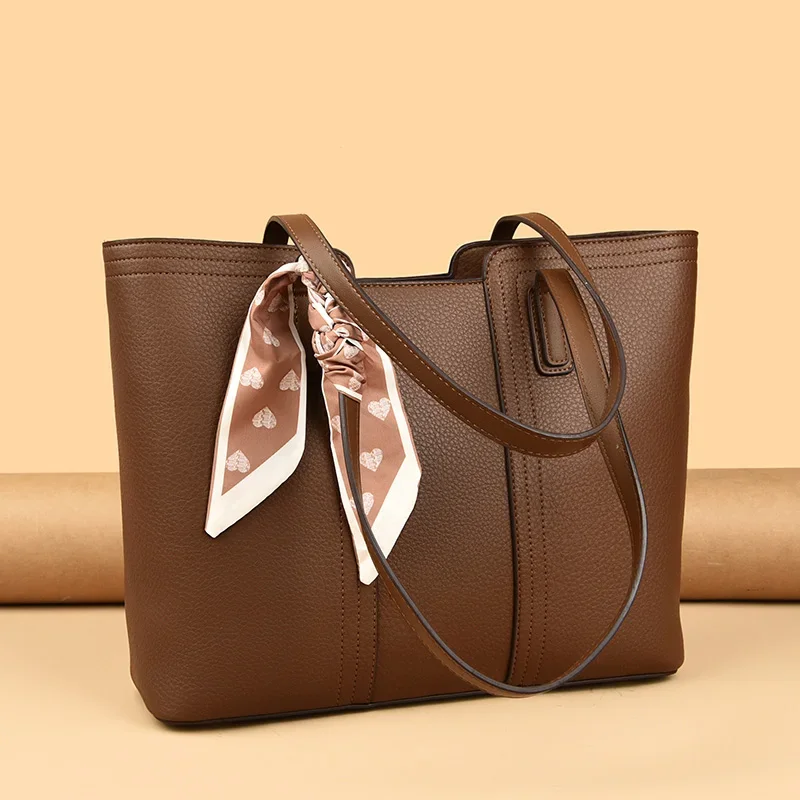 

HIgh Quality Handbag Women Bags Designer Solid Color Luxury Leather Shoulder Bags for Women 2024 High Capacity Shopping Tote Bag