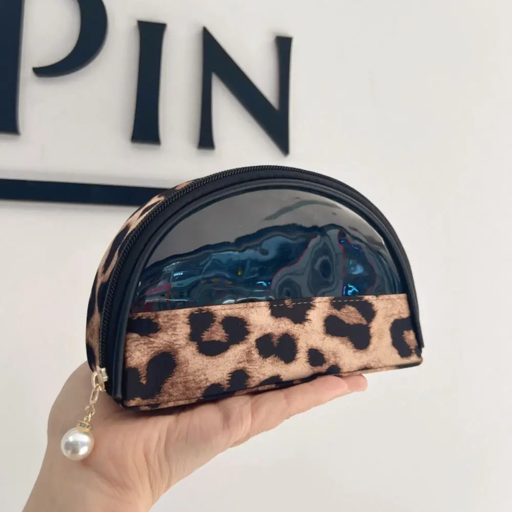 Modische Perlen-Reißverschluss-Kosmetiktasche für Damen Große Kapazität Leopardenmuster Reise-Organizer-Tasche Tragbare Handtasche für Reisen – Detail 17