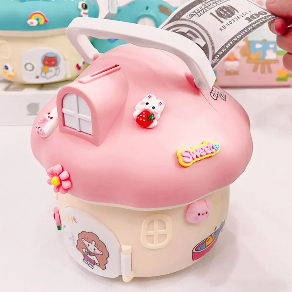 Devizy skříňka houba piggy banka hračka house-shaped kreslený nálepky kreslený piggy banks kreativní odolný bezpečný banka hračka