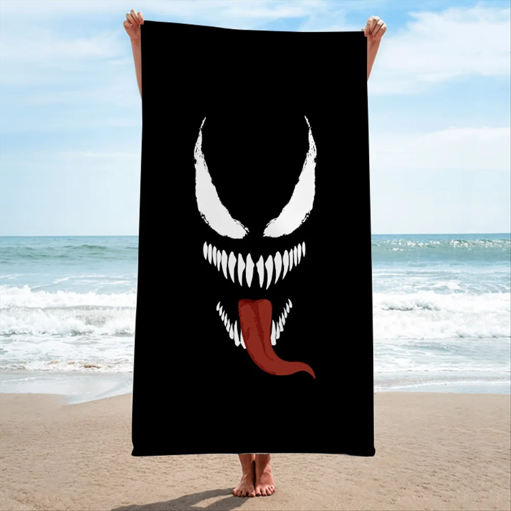 Venom Bath Towels Polyester Fiber Avengers Beach Towel Boys Quick Drying Swimming Washcloth Bathroom Decor