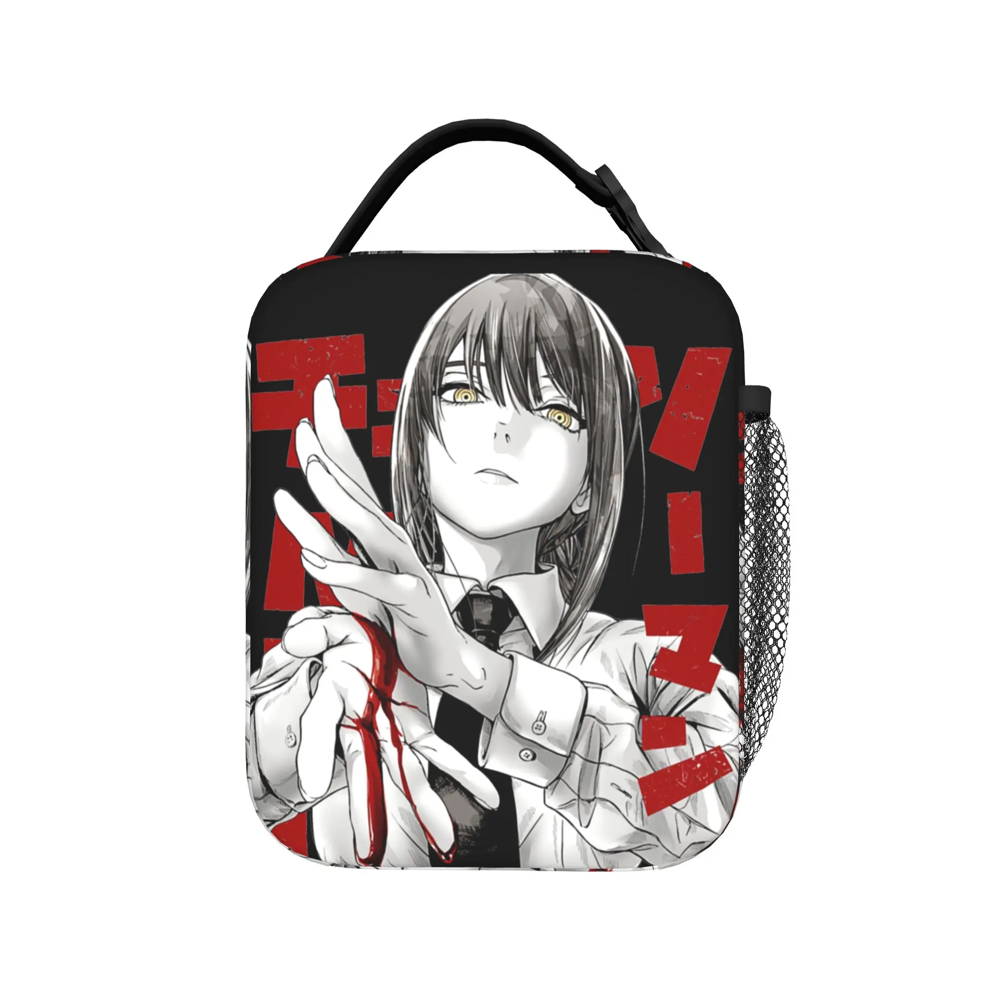 C-Chainsaws Man Makima Insulated Lunch Bag Cooler Bag Reusable,Lunch Container Japanese Anime Large Lunch Box Tote Food Handbags