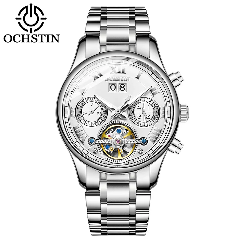Ochstin new tourbillon automatic mechanical watch solid steel belt men's high-end mechanical men's watch**