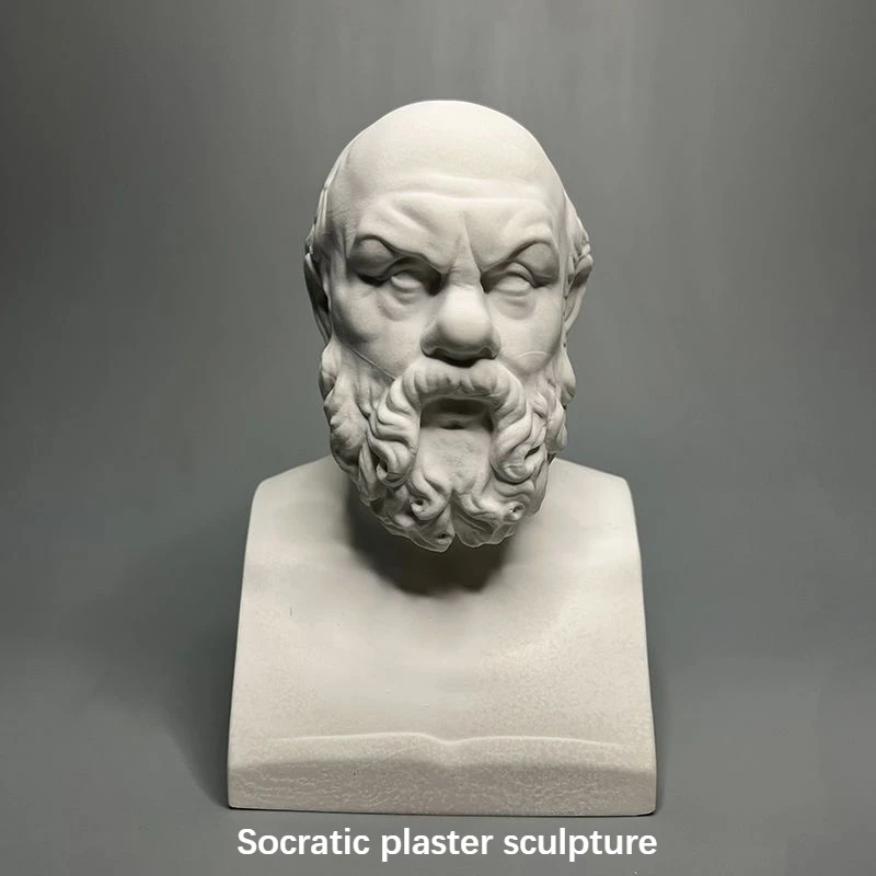 

Socratic Plaster Sculpture Socrates Gypsum Statue Sculpt Gesso Character Model Handmade Artwork Ornaments Thinker Philosopher