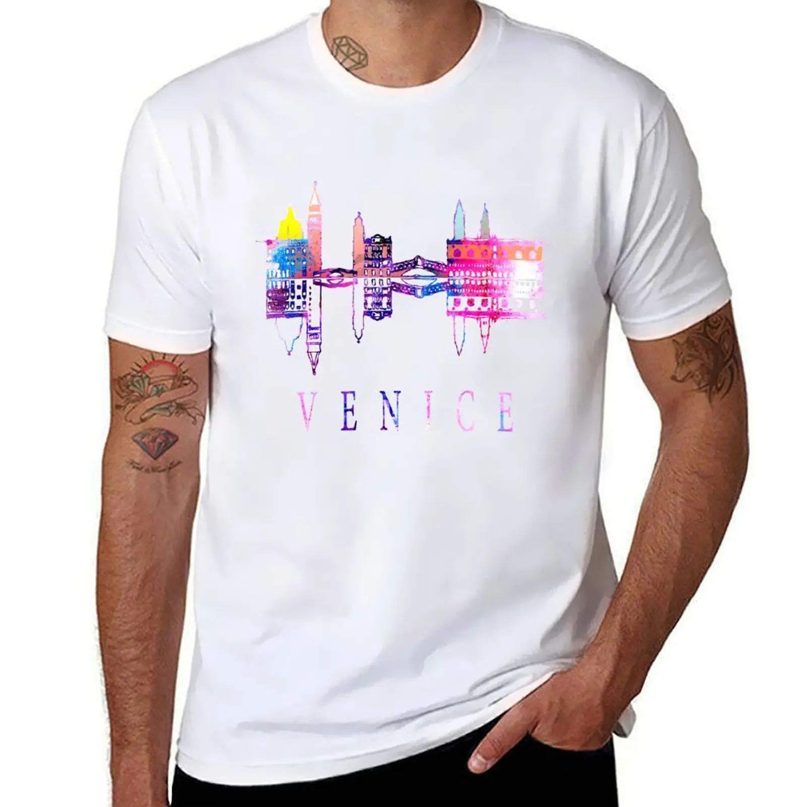 

Venice skyline. Italy T-Shirt man graphic t shirt t shirts for man cotton funny T-Shirt