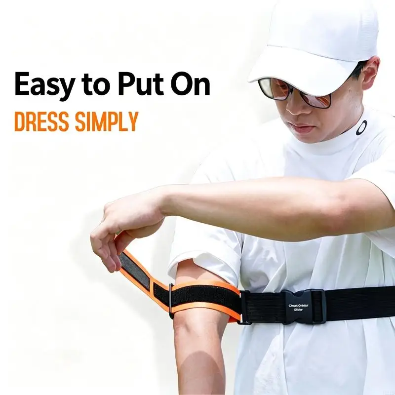 Golf Swing Training Strap with Elastic Resistance Feedback, Adjustable Length Control and Fast-Opening Closure for Coordinated