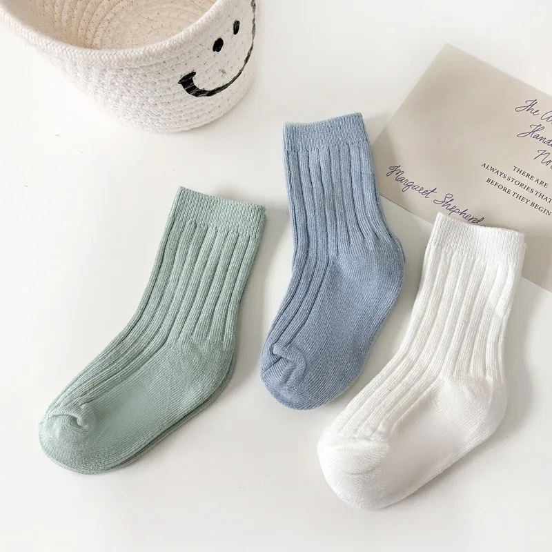 New Baby Boys Girls Socks traspirante Toddlers Kids calzini corti Solid Soft Cotton Stripe Infant Princess Cute Socks For 0-8 anni