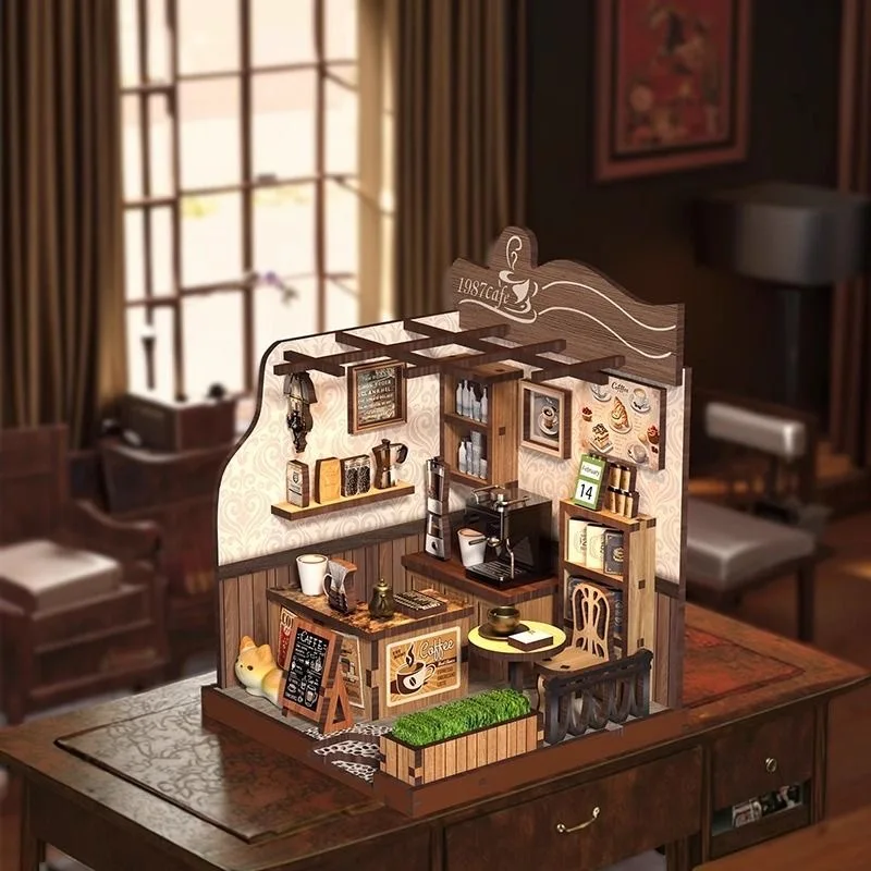 

3D Book Corner DIY Kit-Mini Country Café Model, Handmade Assembly Puzzle, Creative Puzzle Gift