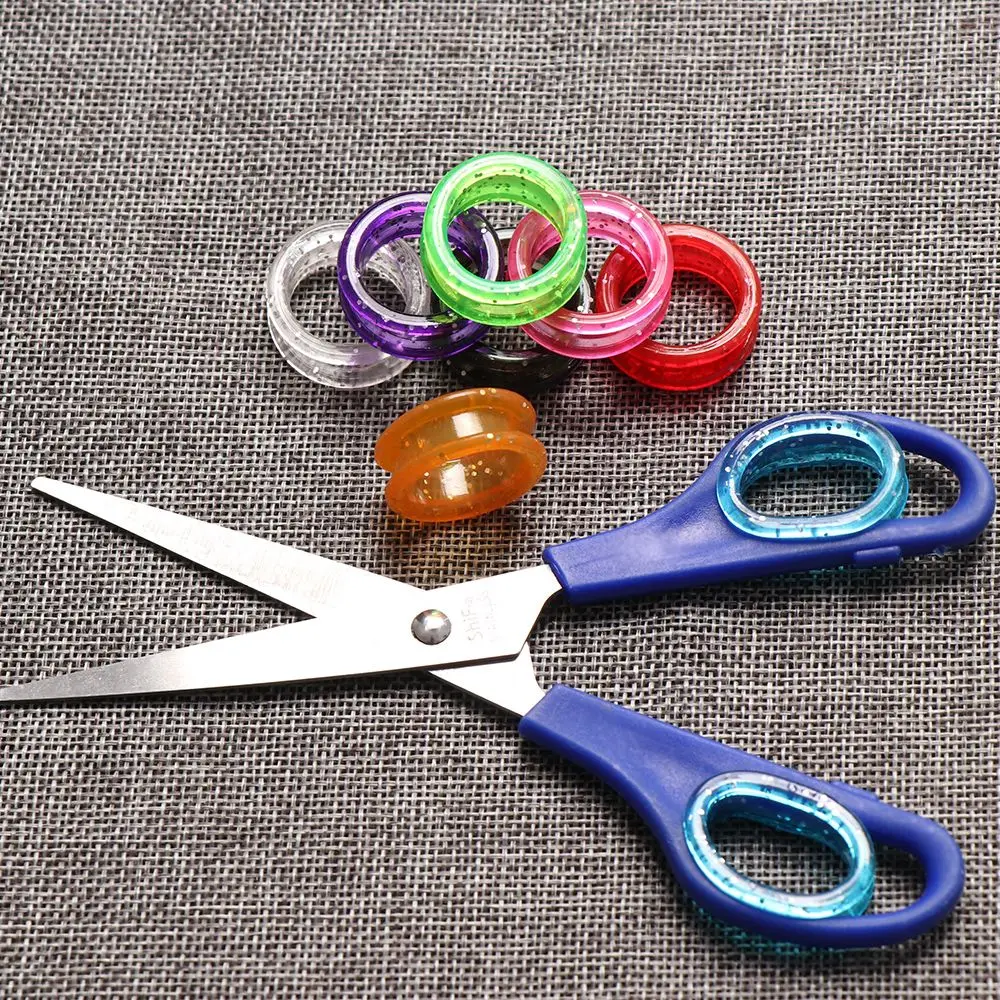 2PCS Silicone Finger Rings for Cat Dog Hair Scissors Professional Pet Grooming Scissors Protector Cutting Curved Thinning Shears