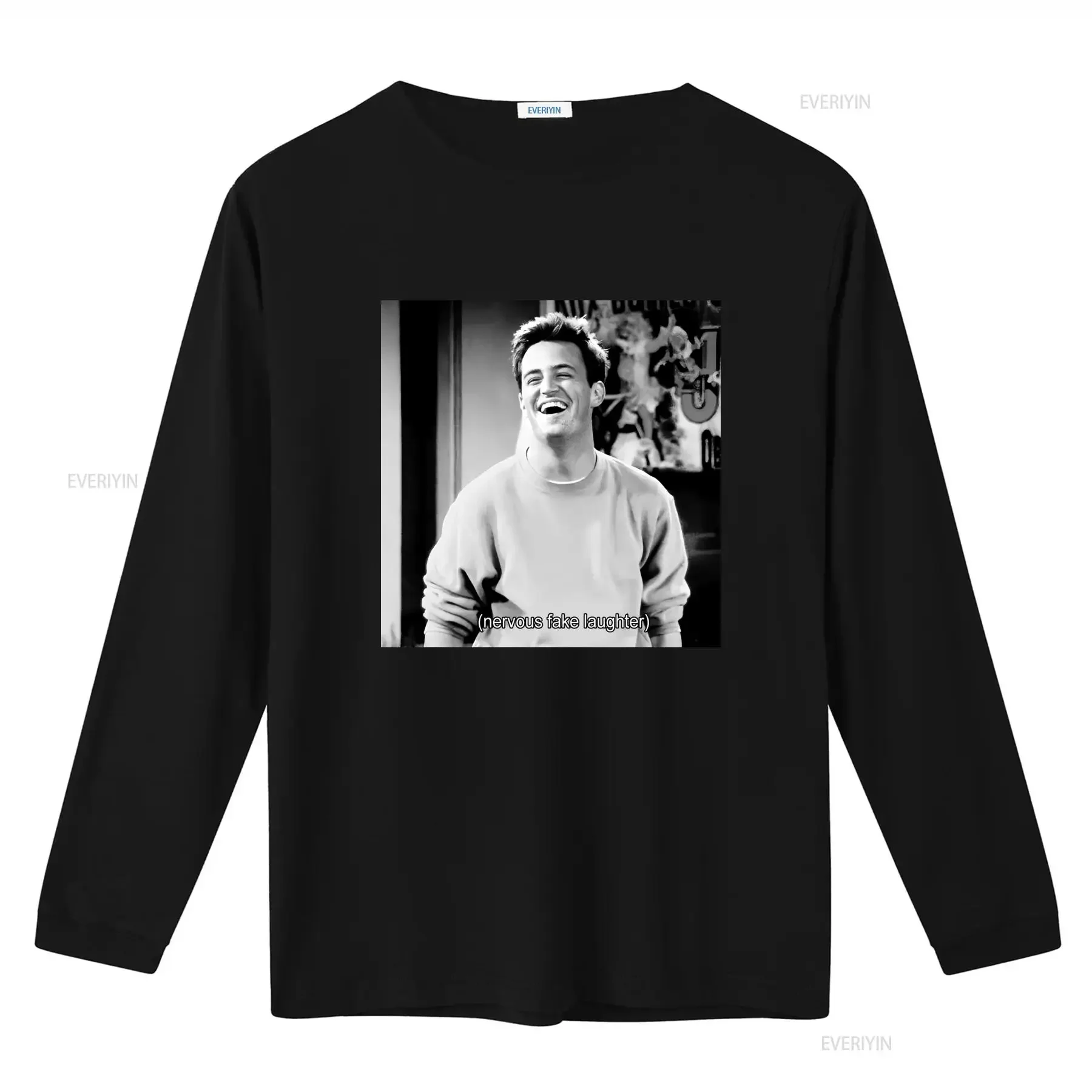 Friends Tv Series Matthew Perry Chandler Bing T Shirt Nervous Fake Laughter Design Comfortable Cotton for Fans vintage Washed