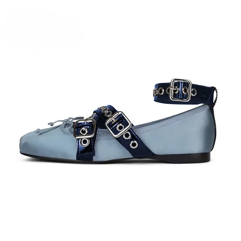 

2025 Summer New Women's Shoes Ballet Style Casual Fashion Women's Shoes Flat Belt Adjustable Flat Bag Heel Sandals
