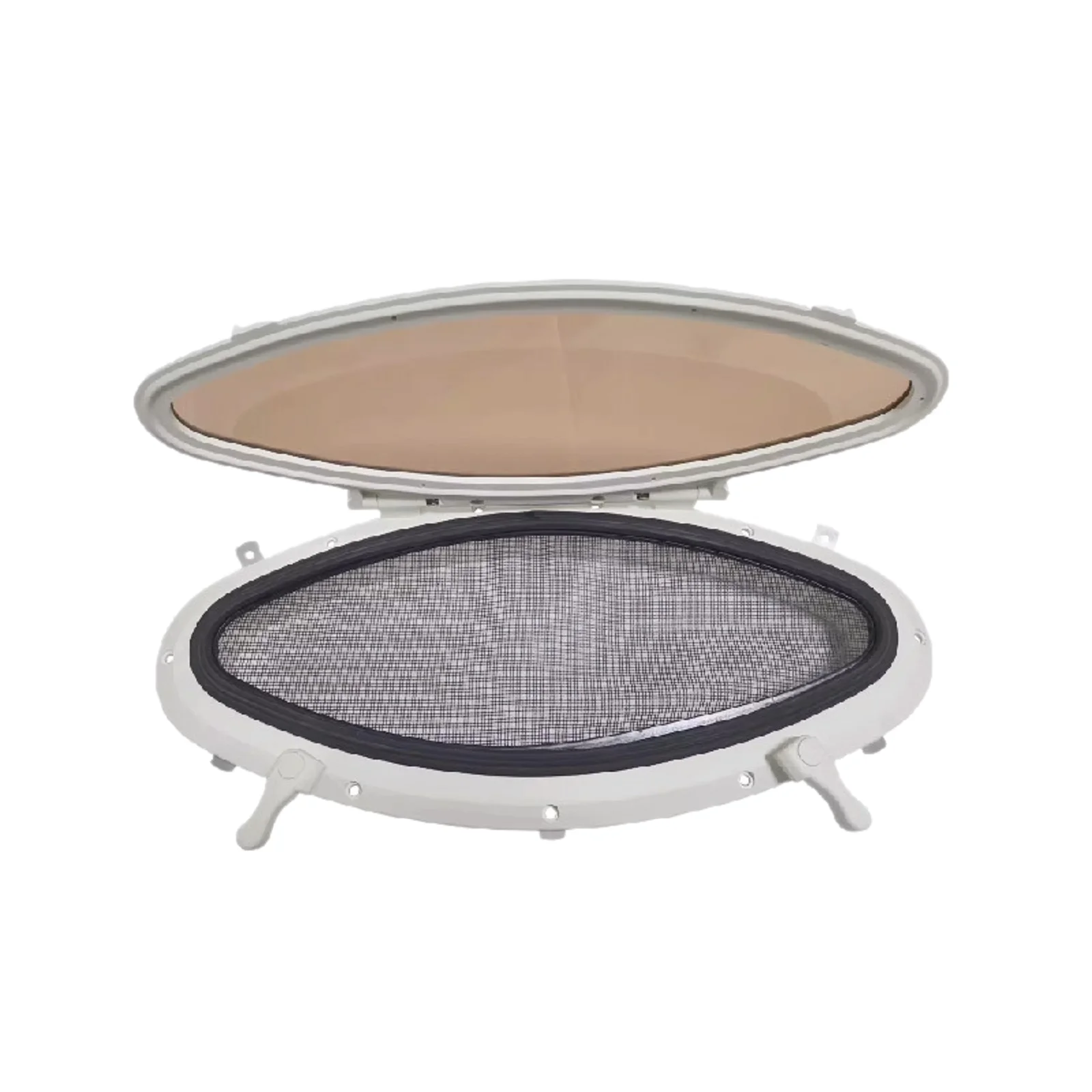 Marine Plastic/Stainless Steel Frame Oval Portholes with Mesh for Boats Yachts and RV Skylights Escape Window