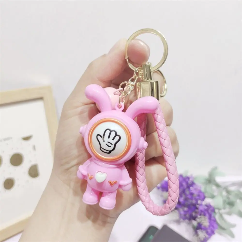 Fashion Funny Finger-guessing Game Keychain Heart Cartoon Face-changing Keyring Button Creative Rabbit Pendant Backpack Decor