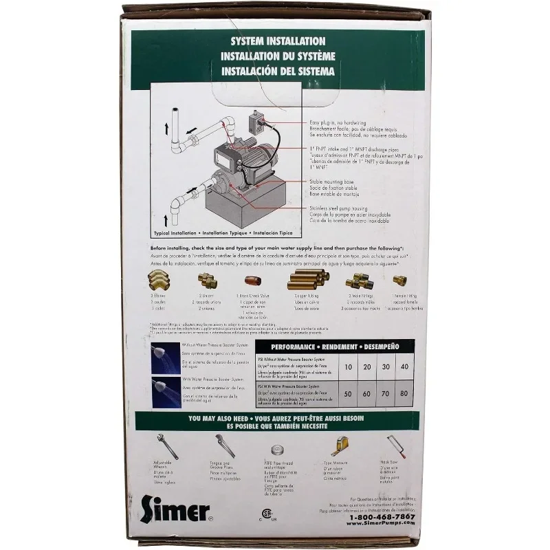 Simer 4075ss-01 3/4 Pk Drukboosterpomp