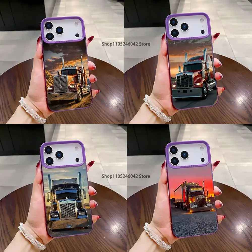 

Cool Heavy Truck Car For iPhone 17,16,15,14,13,12,11,Mini,Pro,E,SE4,XS,MAX Purple Candy Matte Cover