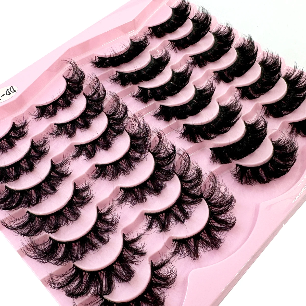 HBZGTLAD 14ペアミックスまつげミンクふわふわドラマチックつけまつげナチュラルロングフェイクミンクまつげウィスピーフェイクまつげ