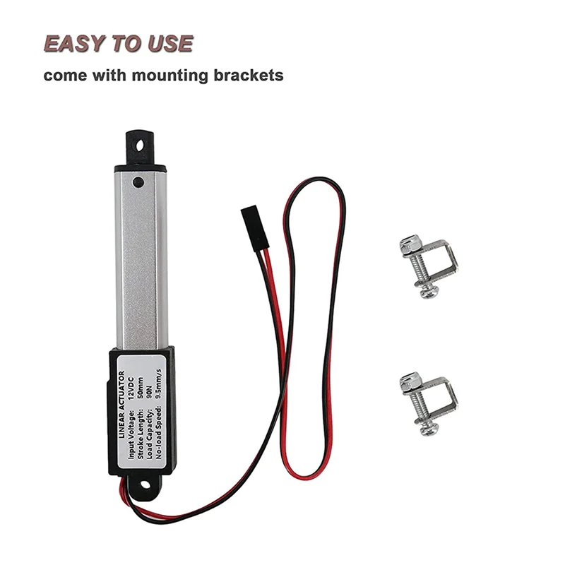 

A92Z 6X Micro-Linear Actuator, 2 Inch Stroke, 90N/20.3Lb, Speed 9.5Mm/S Electric Actuator Motor Linear Actuator 12V