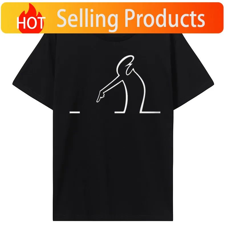 La Linea TV TShirt For Men Pointing Humor Casual Sweatshirts T Shirt Novelty Trendy Loose Funny Cotton T-shirt