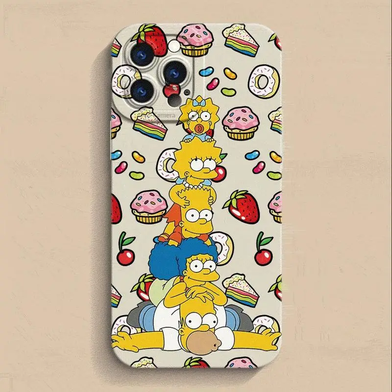 Simpsons Family Disney Phone Case for Apple iPhone 13 15  Pro Max 14 13 Pro 11 12 14 Plus Soft Back Cover