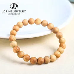 JD Thuja Bracelets Beads 8mm Tibetan Buddhist Meditation Simple Jewelry  Natural Color Mala Prayer Beads bracelet For Men Women