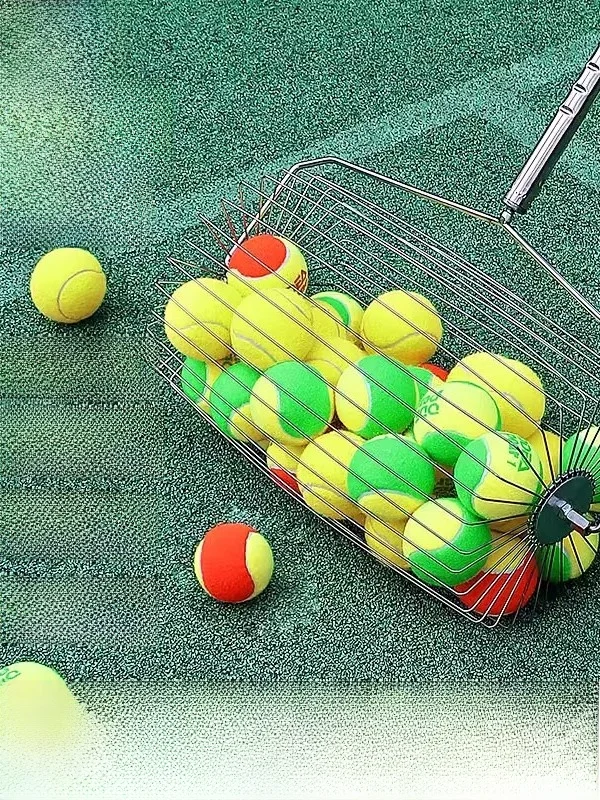 Adjustable Stainless Steel Tennis Ball Picker up Device Rolling Wheel Type Tennis Court Ball Collecting Equipment Luspeed