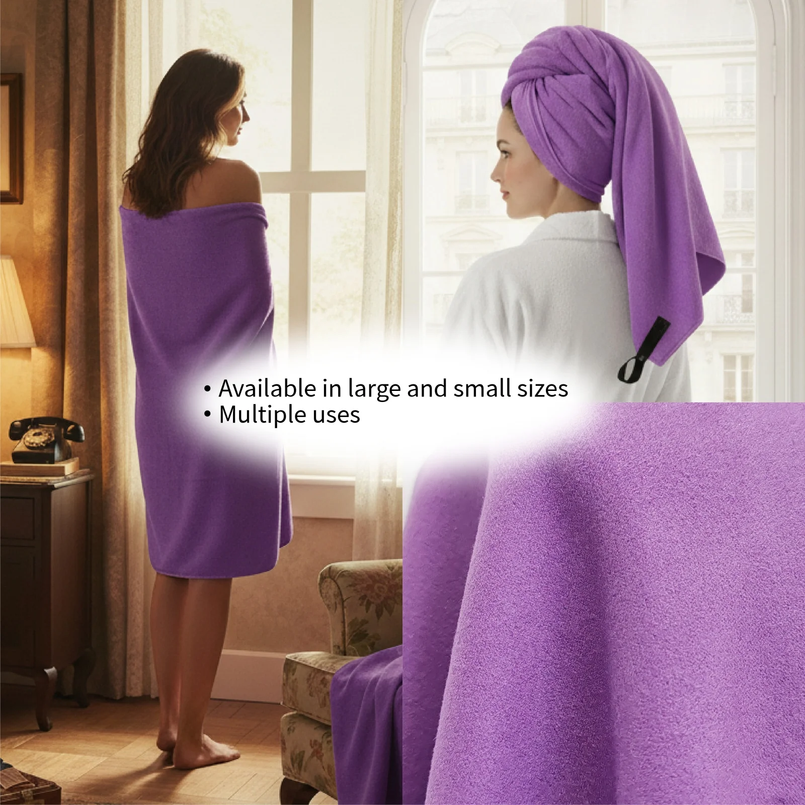Oversized Quick-Dry Towel Set (160cm+80cm) | Nano-Fiber Super Absorbent Beach Towel | Sand-Resistant & Lightweight