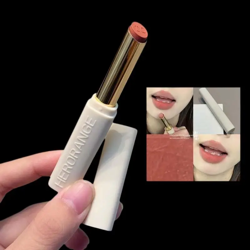 HERORANGE Low Saturation Matte Lipstick Cream Velvet Not Easy To Fade Lipstick Matte Lip Gloss Waterproof Lasting Makeup