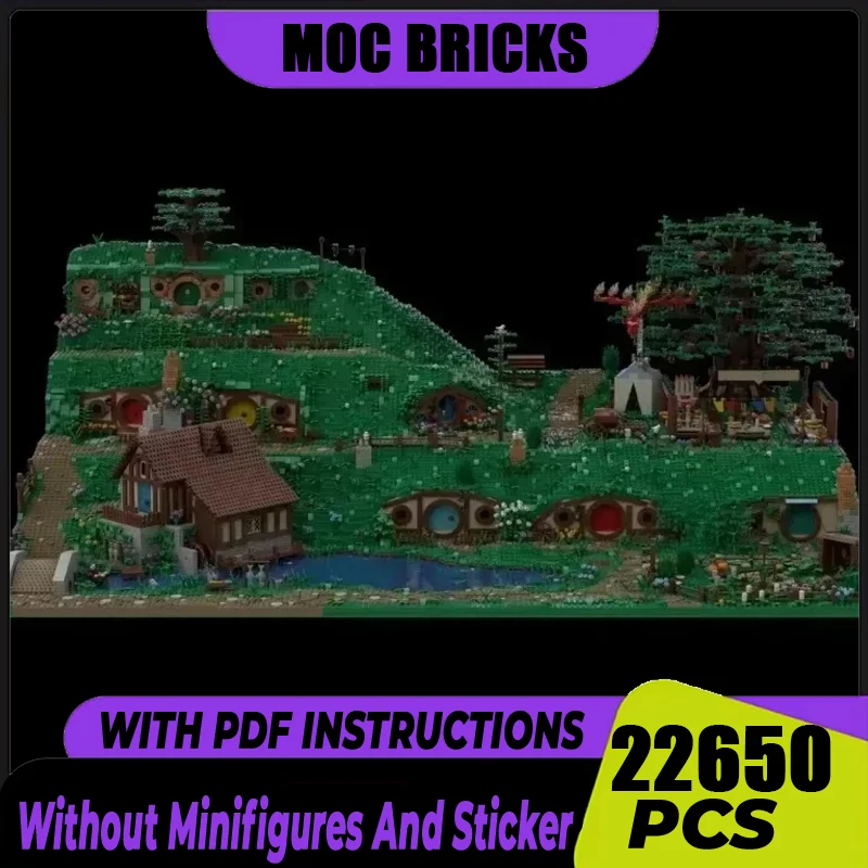 Magical Rings Tribe Moc Building Blocks Movie Scene Bag End House Model Technology Assembly Street View Toys Bricks DIY Gifts