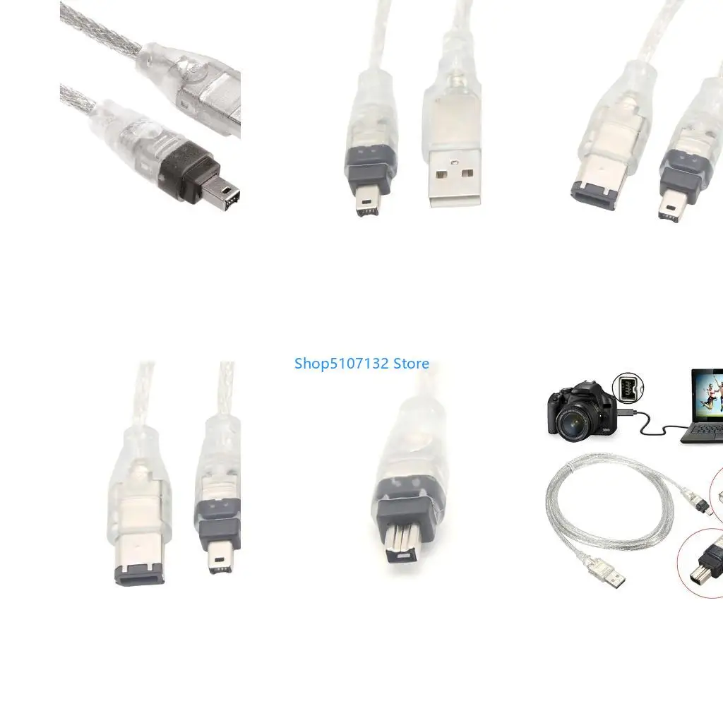 87HD High Performances USB To FireWire 1394 Cable USB To 1394 Data Cable 400Mbps