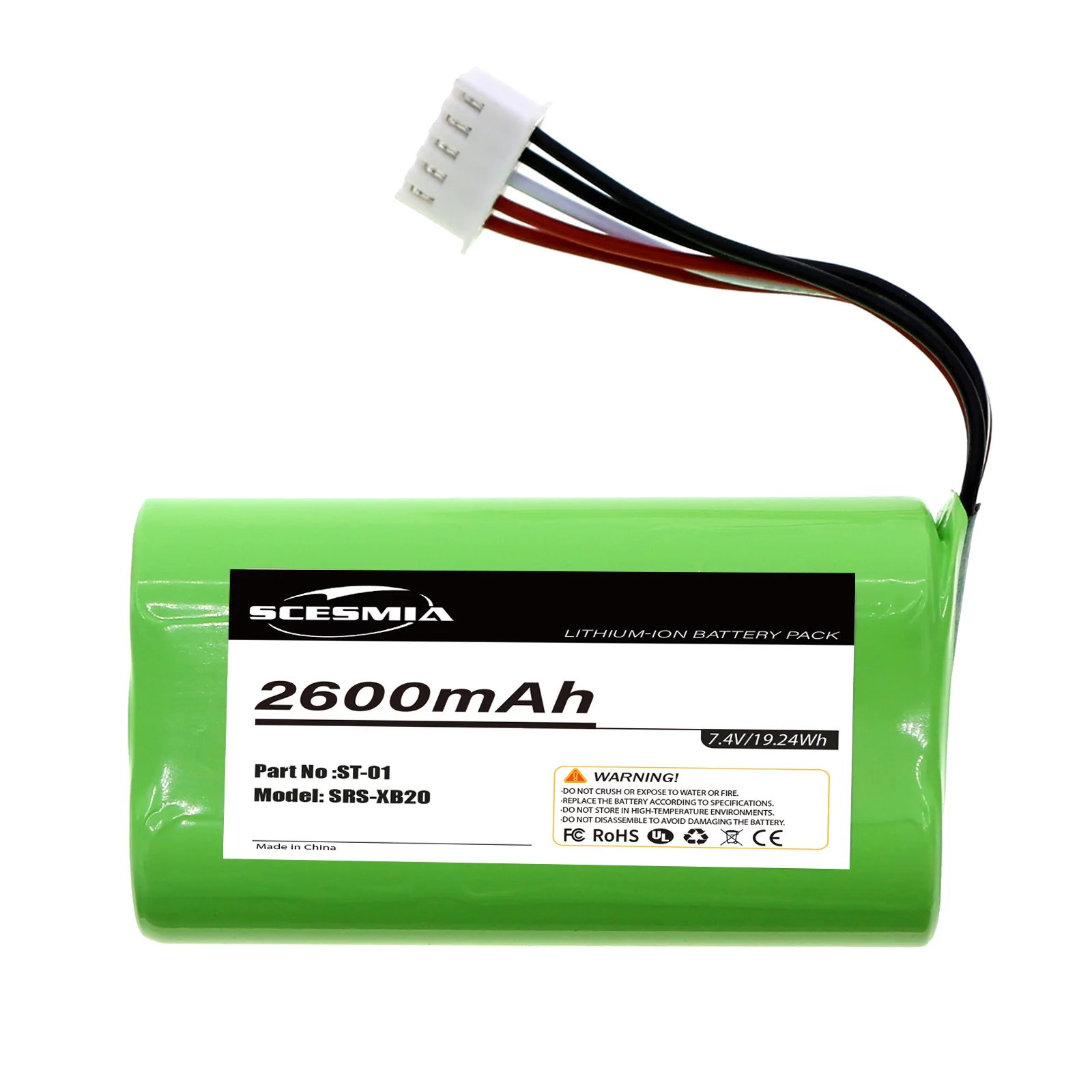 

7.4V 3000mAh Replacement Speaker Battery ST-01 Compatible with Sony SRS-X3 SRS-XB2 SRS-XB20 Portable Audio Device