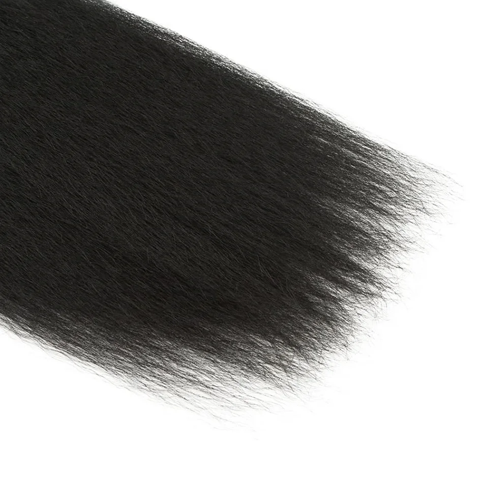 Pacotes retos Kinky brasileiros do cabelo para mulheres, extensões 100% do cabelo humano, cor da natureza, pacotes grossos