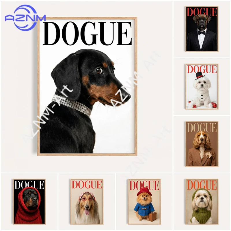 Colorful Pop Art Poster Prints Stylish Dog Canvas Painting Trendy Wall Art Picture for Living Room Cuadros Home Decoration