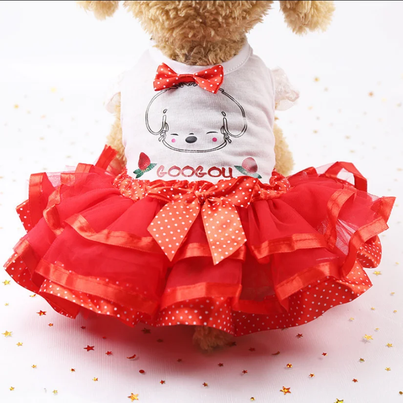 Pets Accessaries Dogs Cats Princess Flower Lace Dress For Pet Wedding Party Spring Summer small Teddy girl ropa para perro