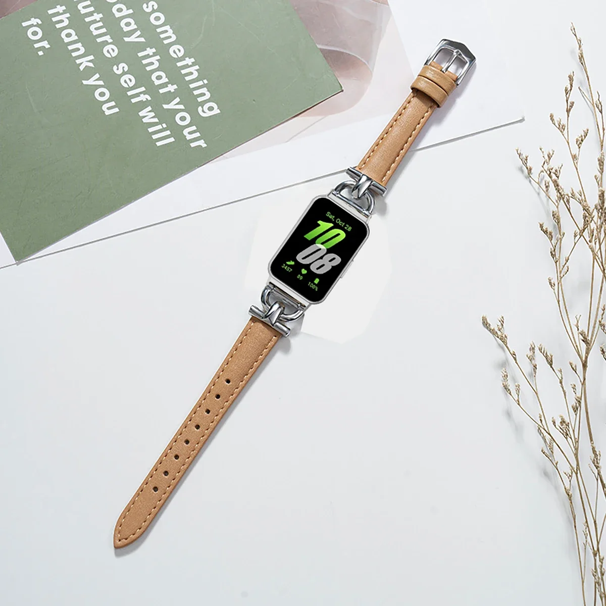 Для Samsung Galaxy Fit 3, металлический + кожаный ремешок для Samsung fit 3, аксессуары для умных часов, браслет для Galaxy Fit 3, браслет, ремень