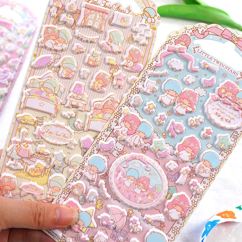 20pcs/lot Sanrio Little Twin Stars Stickers Creative Scrapbooking DIY Diary Decorative Stationery Sticker Album Stick Label