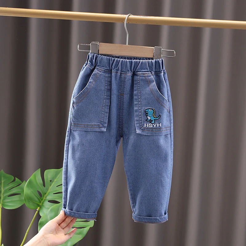 New Hot Baby Boys Girls Jeans Pants Children Trousers Boys Girls Jeans Boys Casual Pants Cartoon Jeans Kids 1 2 3 4  YEARS