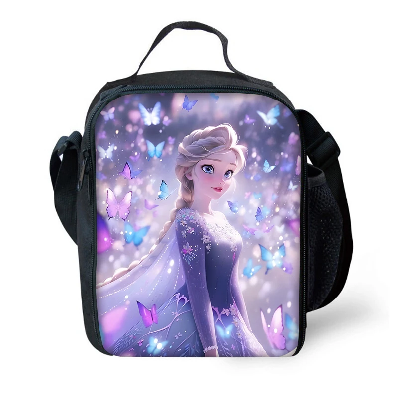 Bolsa isolada de grande capacidade para crianças, Elsa congelada fofa, refrigerador térmico, lancheira, reutilizável, estudante, piquenique ao ar livre, menino e menina